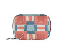 EtherSpher Borsa per medicinali con motivo a scacchi rosso chiaro e blu con scomparti staccabili, custodia da viaggio per farmaci, Modello A Scacchi Rosso Chiaro E Blu, 1 size