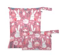 EtherSpher Borsa per vestiti a prova di disordine, a forma di coniglio, confezione da 2 pezzi, essenziale da viaggio per bambini, con manici per fare il bagno, la spiaggia