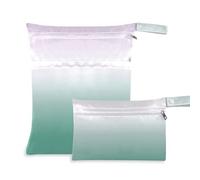 EtherSpher Borsa per vestiti sporchi lavabile viola-verde sfumata confezione da 2 pezzi essenziali da viaggio per bambini con manici per fare il bagno, asilo nido