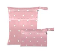 EtherSpher Borsa riutilizzabile a pois rosa per il nuoto, confezione da 2 elementi essenziali da viaggio per volare con manici per fare il bagno, spiaggia