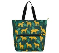 EtherSpher Borsa tote decorativa per bambini con pianoforte per ragazzi ragazze adulti, animali della giungla verde giallo grande libro per bambini borsa della spesa riutilizzabile borsa per scuola e