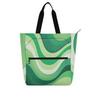 EtherSpher Borsa tote decorativa per bambini, donne e uomini, arte astratta verde onda robusta resistente borsa per insegnante borsa da biblioteca per scuola shopping viaggi arcobaleno para libros