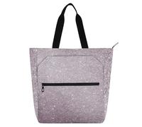 EtherSpher Borsa tote decorativa per bambini, donne, uomini, grigio viola brillante stellato scintillante impermeabile scuola borsa da spiaggia con cerniera per la scuola shopping viaggi arcobaleno de