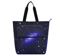 EtherSpher Borsa tote decorativa per bambini e adulti, galassia scintillante blu scuro robusta resistente borsa per insegnante borsa per biblioteca per scuola shopping spiaggia arcobaleno para guardar