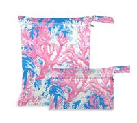 EtherSpher Borse colorate con cerniera corallo per la spiaggia 2 Pack essenziale da viaggio per bambini con maniglie per palestra, palestra