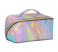 EtherSpher Borse cosmetiche progettate fluide acide colorate al neon con la borsa portatile di trucco dei divisori con gli accessori di viaggio della maniglia