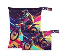 EtherSpher Borse da bagno con cerniera lampo per motocross e bicicletta, confezione da 2 pezzi essenziali per volare con manici per yoga, spiaggia