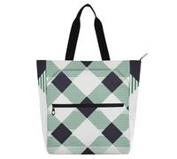 EtherSpher Borse decorative per libri per bambini, ragazzi e ragazze, motivo scozzese di bufalo nero, verde, grande, per insegnanti, con tasche interne, per scuola e tempo di gioco, arcobaleno de tela