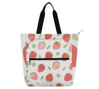EtherSpher Borse decorative per libri per bambini ragazzi ragazze, rosso fragola impermeabile biblioteca libro borsa a tracolla con cerniera per scuola e tempo di gioco arcobaleno bolsa para llevar