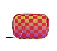 EtherSpher Buffalo Plaid Check Giallo Rosso Viola Medicine Storage Bag con Scomparti staccabili attaccabili portapillole organizer per borsa
