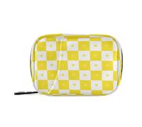 EtherSpher Buffalo Plaid Check Gold White Heart Borsa di pronto soccorso con scomparti staccabili organizer per pillole riutilizzabile 3 volte al giorno per borsa