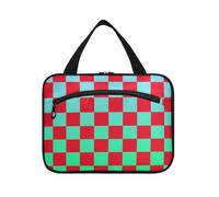 EtherSpher Buffalo Plaid Check Rosso Verde Gradiente borsa da appendere per gli uomini viaggio con gancio, designer chic make up borse per gli elementi essenziali per le donne WC bolsas para