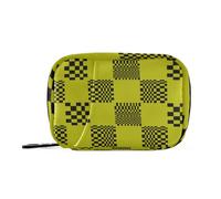 EtherSpher Buffalo Plaid Multi Check Nero Giallo Borsa Medicine da Viaggio con Scomparti Staccabili Comodo Portapillole Organizer 2 volte al giorno per borsa