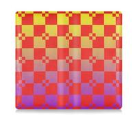 EtherSpher Buffalo Plaid Rosso Giallo Viola Gradiente Premium Leather Car Registrazione e Assicurazione Holder Essential Wallet Case per Carte, Documenti Essenziali, Patente di Guida, Buffalo Plaid