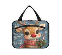 EtherSpher Buffalo Turchese Plaid Buon Natale Alce Fiocco di Neve appeso trucco da viaggio con gancio, designer unisex caso per articoli da toeletta per le signore campeggio bolso para maquillaje L