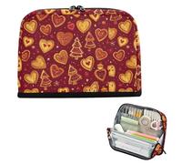 EtherSpher Buon Natale amore rosso Cookies Pencil Box Caso Grande Capacità Sacchetto di Trucco In Piedi Cancelleria di Stoccaggio per Teen Boys Ufficio cartucheras para mujer