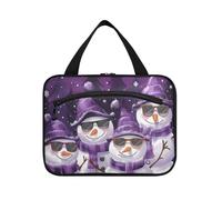 EtherSpher Buon Natale Festa del papà Pupazzi di neve Safari appeso grande borsa per il trucco con gancio, designer essenziali borse cosmetiche per accessori must haves lavoro estuche para maquillaje