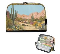EtherSpher Cactus Desert Art Sky Green Pencil Box Caso Grande Capacità Make Up Bag Alta Capacità Organizer Box per Ragazzi Elementare lapiceras para mujer