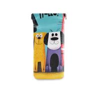 EtherSpher Cani Animali impertinenti Ciao Squeeze Top Custodia per occhiali portatile con clip Cuoio DELL'UNITÀ di elaborazione chiusura a scatto sacchetto per gli uomini donne caso para lentes de