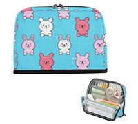 EtherSpher Carino Animale Conigli Coniglio Blu Pesca Matita Custodia di Trasporto Grande Capacità Penna Caso Organizzatore Multiuso Cancelleria Organizzatore per Infermiere Preppy School estuche para