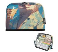 EtherSpher Carino Cartone Animato Blu Estate Spiaggia Bradipo Astuccio Grande Capacità Trucco Sottile Borsa Multiuso per Ragazze Adolescenti Scuola Must Haves bolsa para herramientas