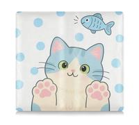 EtherSpher Carino cartone animato gatto blu premium carta di registrazione e assicurazione titolare portafoglio accessori custodia per patente di guida, carte e documenti essenziali