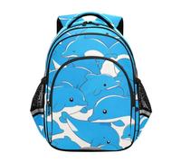 EtherSpher Carino Cartoon Blu Delfino Zaino per la Scuola per Bambini Adolescenti Adolescenti Borse per Laptop Adolescenti Bambini Casual Day pack mochilas para ninas de 13 anos