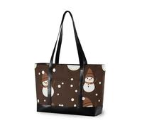 EtherSpher Carino Cartoon Brown Pupazzi di neve Buon Natale borsa alla moda per il computer portatile con cerniera libro tote per infermieri con pannolino maletín para laptop mujer