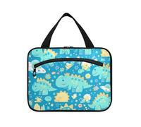 EtherSpher Carino Cartoon Childish Blu Dino appeso borsa da viaggio appeso con gancio, designer carino trucco borsa organizzatore per gli uomini crociere maleta para maquillaje L, carino cartone