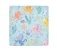 EtherSpher Carino Cartoon Creature del Mare Porta Trucco Obiettivo Macchina Fotografica Panno Autoadesivo Sacchetto di Trucco Organizer Wrap 21.7 X 21.7 Wrapper Organizzatori Cosmetici Per Viaggio,