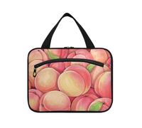 EtherSpher Carino Cartoon Fruit Peach Rosa appeso borse da viaggio per le donne articoli da toeletta con gancio, designer essenziale organizzatore cosmetico per gli elementi essenziali di viaggio