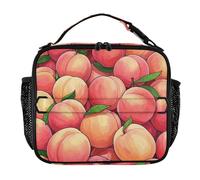 EtherSpher Carino Cartoon Frutta Pesca Rosa Leggero Isolato Lunch Box Lunch Bag con Tracolla e Portabottiglie per Scuola Ufficio Campeggio Picnic Bolsa para almuerzo de Hombre