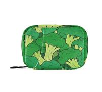 EtherSpher Carino Cartoon Vegetale Broccoli Verde Medicina Storage Bag con Scomparti staccabili attaccabile farmaco custodia da viaggio per borsa