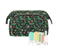 EtherSpher Carino Dinosauri di Natale Candy Cane Cosmetici Borse Cerniera Bagno Sacchetto di Immagazzinaggio Delle Donne Borsa Della Moneta, carino Natale dinosauri candy cane, 1 size