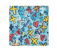 EtherSpher Carino Doodle Croce Colorato Sacchetto Cosmetico Panno Adesivo Magico Trucco Organizzatore Wrap 21.7 X 21.7 Wrapper Trucco Per Le Donne, Croce colorata con scarabocchio, 21.7x21.7in