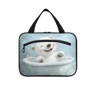 EtherSpher Carino orso polare retrò vasca da bagno appeso borsa da viaggio con gancio appeso con gancio, designer unisex trucco organizzatore borsa per le donne che viaggiano zaino in spalla bolso