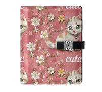 EtherSpher Carino pesca gatto fiore cuoio foderato notebook college delicato diario notebook per lavorare 6.7x9.2