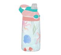 EtherSpher Carino rosa animale conchiglie di mare bambini bottiglia di acqua con cannuccia in silicone portatile 480ml tazza per viaggi, campeggio, bici vaso de cafe