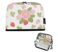EtherSpher Carino Rosso Fragole e Fiori Rosa Matita Bag Grande Capacità Penna Caso Organizzatore Multiuso Organizer Box per Gli Uomini High School estuche para lapices nina