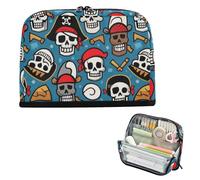 EtherSpher Cartone animato Bianco Pirata Skull Pencil Holder Caso Grande Capacità Make Up Bag Slim Cancelleria di Stoccaggio per Studente Kindergarten cartucheras para mujer