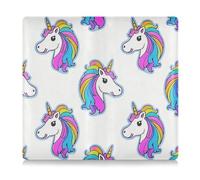 EtherSpher Cartone animato carino arcobaleno bianco unicorno PU PU assicurazione auto e titolare della targa accessori per documenti, carte, licenze, cartone animato carino bianco, cartone animato