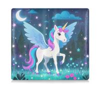 EtherSpher Cartone animato carino bianco arcobaleno unicorni pelle Toursuit auto registratore e assicurazione titolare essenziale auto portafoglio caso per qualsiasi auto, camion, moto, rimorchio o