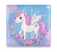 EtherSpher Cartone animato Carino Bianco Arcobaleno Unicorni Premium Pelle Assicurazione Auto e titolare della carta di immatricolazione Veicolo Glove Box per Carte, Documento essenziale, Patente di