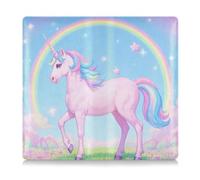 EtherSpher Cartone animato Carino Bianco Rainbow unicorni Premium Leather Assicurazione auto e titolare della carta di registrazione Prefetto Car Essentials Portafoglio per Documenti, Carte, Licenza