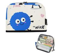EtherSpher Cartone animato Carino Blu Mostro Astuccio Astuccio Grande Capacità Portapenne Sacchetto Multiuso per Gli Uomini Preppy Scuola Lapiceras para ninos