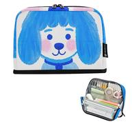 EtherSpher Cartone animato Carino Blu Pelliccia Cane Matita Astucci Grande Capacità Make Up Bag Multifunzionale Borsa Multiuso per Bambini Forniture scolastiche cartuchera para lapices nina grandes