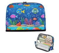 EtherSpher Cartone animato Carino Colore Pesce matita poueses Grande Capacità Penna Bag In Piedi Sacchetto Multiuso per College Studente Ufficio estuche para lapices pequeno