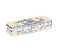 EtherSpher Cartone animato carino Kung Fu Dog Cool Brown progettato plastica matita scatola trasparente doppio ponte penne Marker caso per bambini con scatto e coperchio