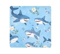 EtherSpher Cartone animato Carino Pesce mare Blu Titolari di Trucco Lente Macchina Fotografica Panno Adesivo Magico Viaggio Articoli da toeletta Organizzatore Wrap 21.7 X 21.7 Wrapper Organizzatori