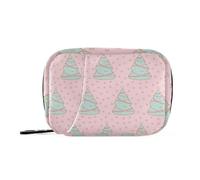 EtherSpher Cartone animato carino rosa verde albero di Natale medicina borse con scomparti staccabili conveniente pillola organizzatore per la borsa